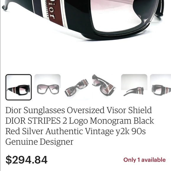 🌸Dior Oversized Sunglasses Visor Shield Logo Monogram🌸 - Picture 10 of 10